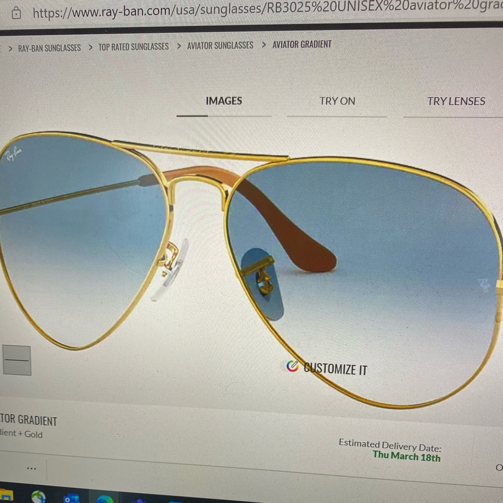 Rayban aviators 62mm